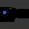 Industrial Gear Motor With Gray Housing Blue Circular Shaft And Cooling Fins