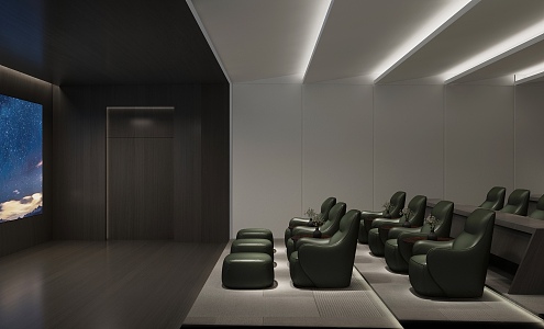 modern video room cinema video room audio-visual room 3d model