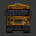 Yellow School Bus With Black Stripes Classic Design Windows And Side Door