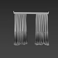 Simple Modern Two Layer Curtains With White Sheer And Gray Fabric For Window With Trees Outside