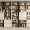 Bookcase Bookshelf Ornaments Book Decorative Cabinet 3d model