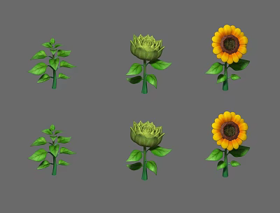 Modern Flower Sunflower 3d model