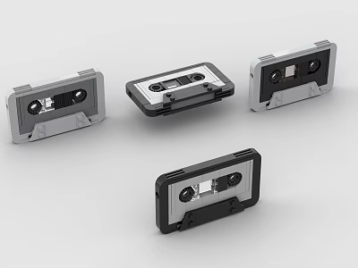 Retro Cassette Tape Shaped Building Blocks With Vintage Design And Collectible Toy Features 3d model
