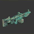 Advanced Sci-Fi Weapon With Camouflage Pattern Metallic Components And Glowing Accents 3d model