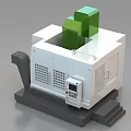 Industrial CNC Machining Equipment with White Body Green Top Parts and Control Panel