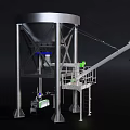 Large Industrial Storage Tank Equipment With Conveyor Arm And Metal Structure