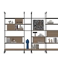 Bookshelf Iron Bookshelf Storage Rack 3d model