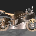 Sleek Golden And Black Sporty Motorcycle With Shiny Body And Wheels