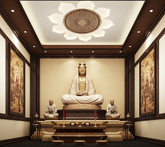 New Chinese-style Buddha Hall Patriarch Hall 3d model