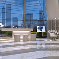 Modern Hall Fashion Commercial Space Lobby 3d model