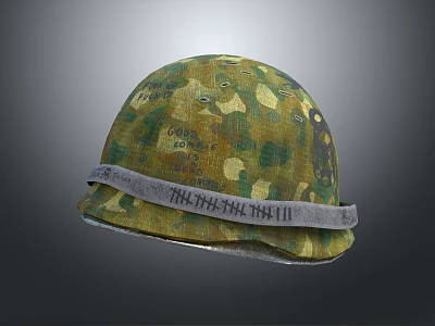 Camouflage Military Hat Featuring Classic Design And Durable Material For Outdoor Activities 3d model