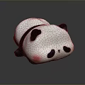 Cute Panda Game And Movie Character With Round Face Black Ears And Pink Cheeks