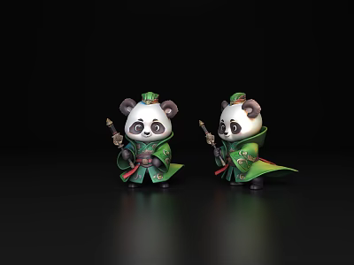 Three Kingdoms Panda General Kung Fu Panda Big Panda Cartoon Panda Ninja Guan Yu Panda Cartoon Panda Cartoon Animal Card 3d model