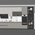 Modern Kitchen Interior Featuring Gray Cabinets Countertop And Stainless Steel Appliances