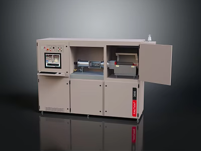 Industrial Equipment With Control Panel Display Screen Open Door And Cabinet Structure 3d model