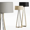 Modern Floor Lamps With Golden Bases And Colored Shades For Home Decor