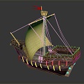 Chinese-style sailing ship ancient ship ancient warship large ancient ship ancient warship 3d model