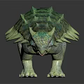 Realistic Green Ankylosaurus Dinosaur Model With Spiked Back And Horned Head