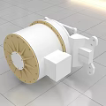 White Cylindrical Industrial Equipment With Metal Flange Bolts And Mounting Structure