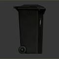 Gray Wheeled Household Trash Can With Lid Durable Plastic For Home Use