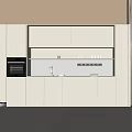 Modern Minimalist Kitchen Cabinetry with White Built-in Cabinets Marble Countertop and Integrated Oven