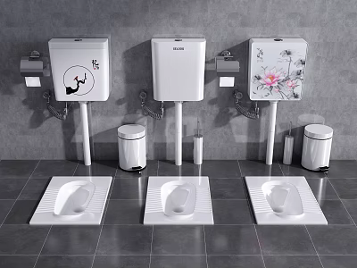 Modern squat toilet squat toilet flush tank squat toilet 3d model