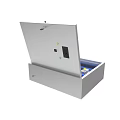 Industrial Electrical Equipment Metal Enclosure With Open Lid And Socket Components