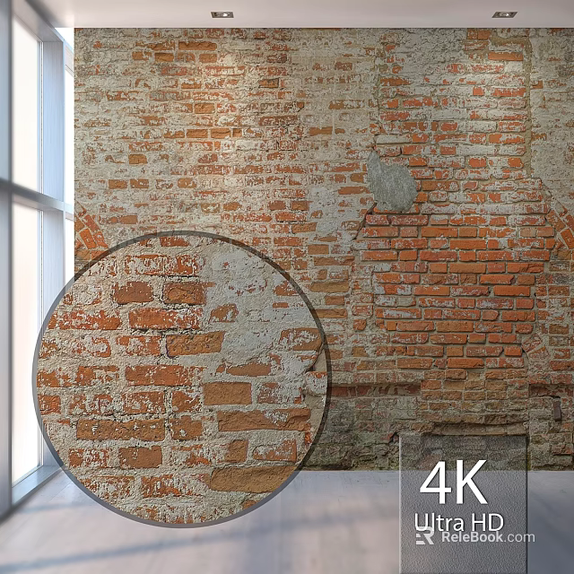 Vintage Brick Wall Texture With Rustic Decorative Design And 4K Details 3d model 