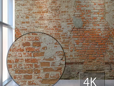 Vintage Brick Wall Texture With Rustic Decorative Design And 4K Details 3d model