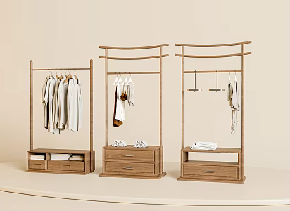 New Chinese Style Wardrobe New Chinese Style Clothes Hanger Wardrobe Finished Wardrobe 3d model