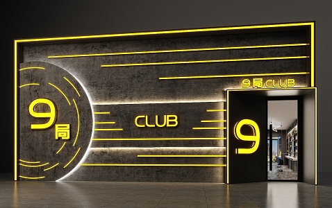 Bar KTV Club Door Head Design 3d model