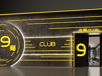 Bar KTV Club Door Head Design 3d model