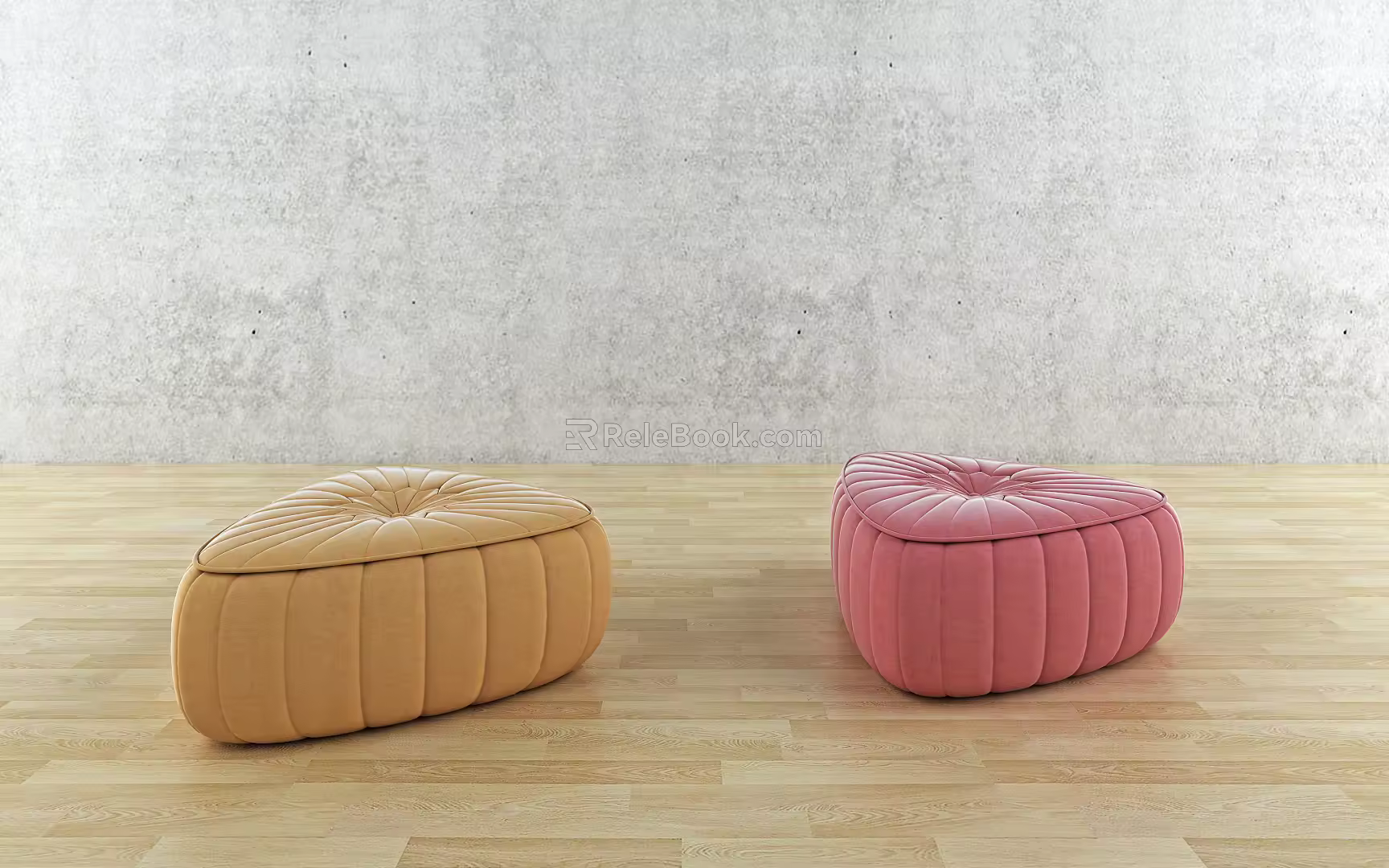 Modern sofa stool small round pier 3d model