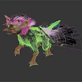 Avian Mammalian Fantasy Creature With Black Feathers White Ears And Sharp Claws