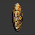 Scientists Study 3D Rendered Virus Structure With Green Yellow Red Spikes