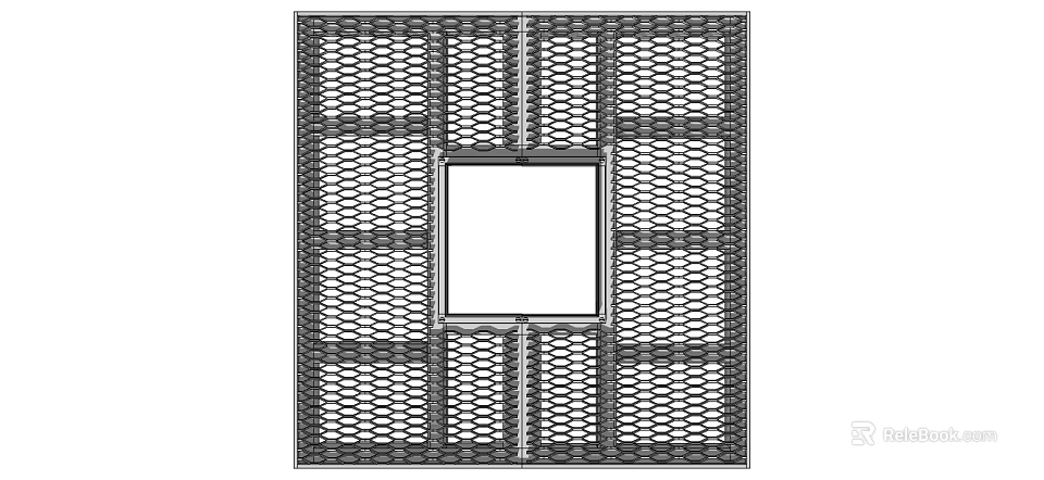 Square Tree Pit Featuring Decorative Metal Grid Design For Urban Landscaping 3d model 