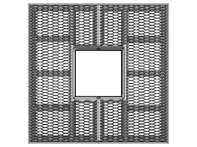 Square Tree Pit Featuring Decorative Metal Grid Design For Urban Landscaping 3d model