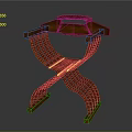 Wooden Leisure Chair With Curved Frame Structure And X Shaped Leg Design Details