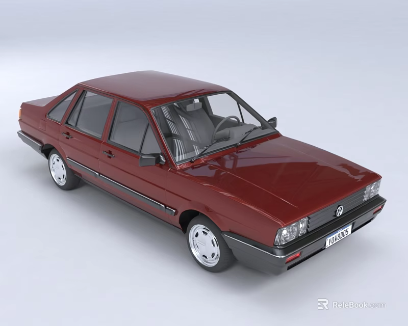 Classic Red Sedan Car With Shiny Body And White Wheels Design 3d model 