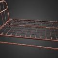 Vintage Rustic Metal Bed Frame With Weathered Design And Classic Structure 3d model