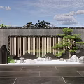 New Chinese style landscape sketch landscape wall 3d model