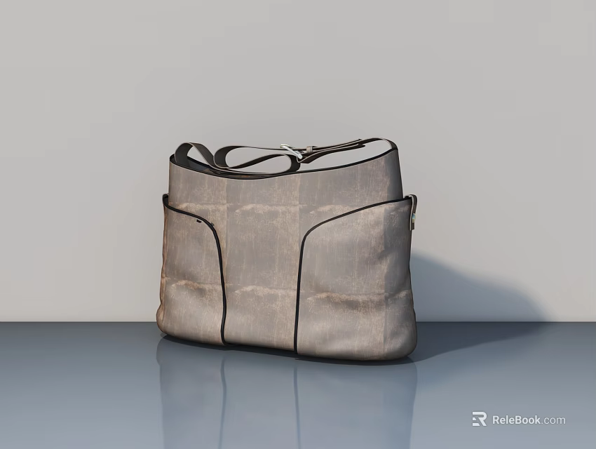 Modern Gray Flat Panel Door With Black Accents For Home Interior Design 3d model