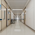 Modern aisle hospital corridor 3d model