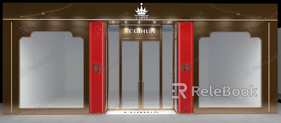 Chinese jewelry shop door head model