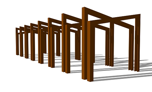 Now the outdoor landscape corridor structure 3d model