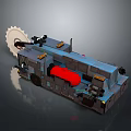 Industrial Style Lighting Combination With Metal Structures Red Accents And Gear Design Elements