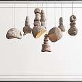 Stacked Stone Pendant Lights With Artistic Design For Modern Interior Decor 3d model