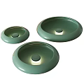Modern Green Round Table Lamps With Illuminated Center And Sleek Design