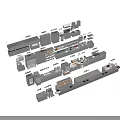 Professional Commercial Kitchen Appliances Layout With Various Stainless Steel Equipment And Storage