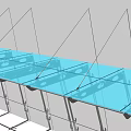 Modern Glass Canopy Design With Transparent Panels And Metal Brackets For Building Entrance